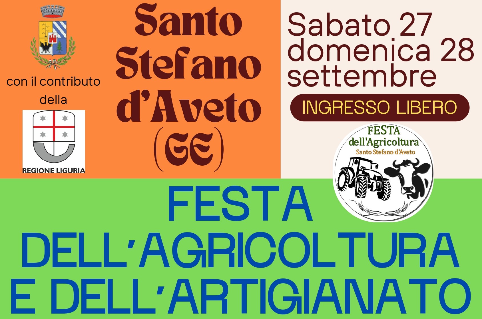 Festa dell’Agricoltura e dell’Artigianato – 27 e 28 settembre a S. Stefano d'Aveto